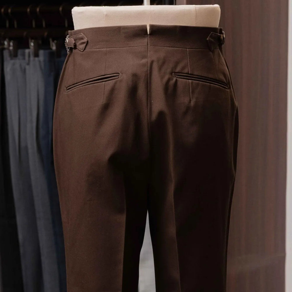 Calsa Nagasaki Trousers Cotton Dark Brown back view