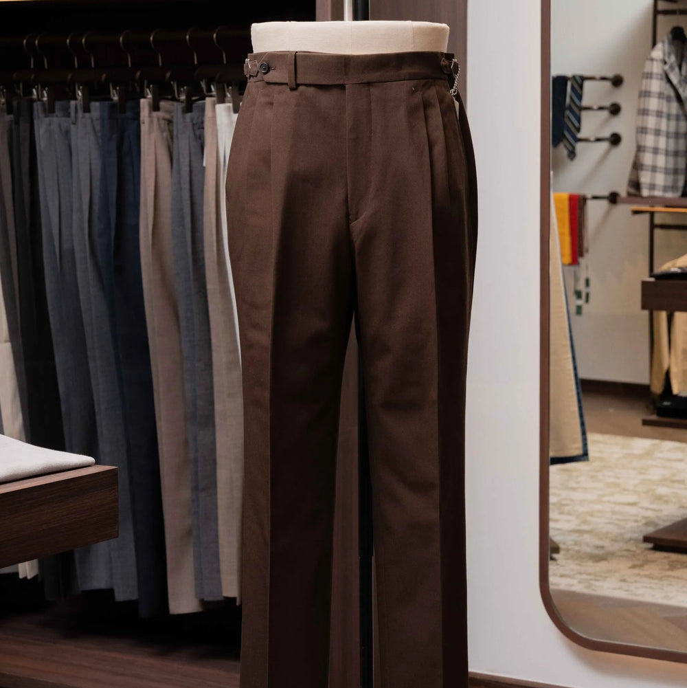 Calsa Nagasaki Trousers Cotton Dark Brown front view
