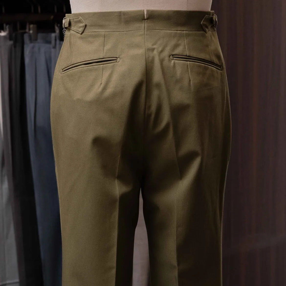 Calsa Nagasaki Trousers Cotton Olive back view