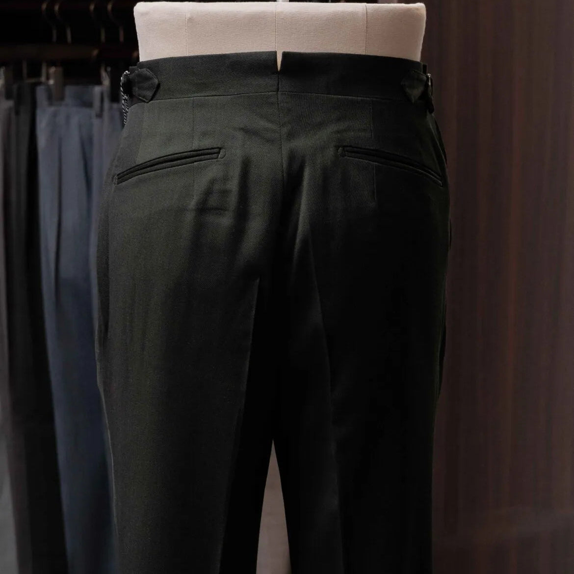 Calsa Nagasaki Trousers Covert Dark Green back view