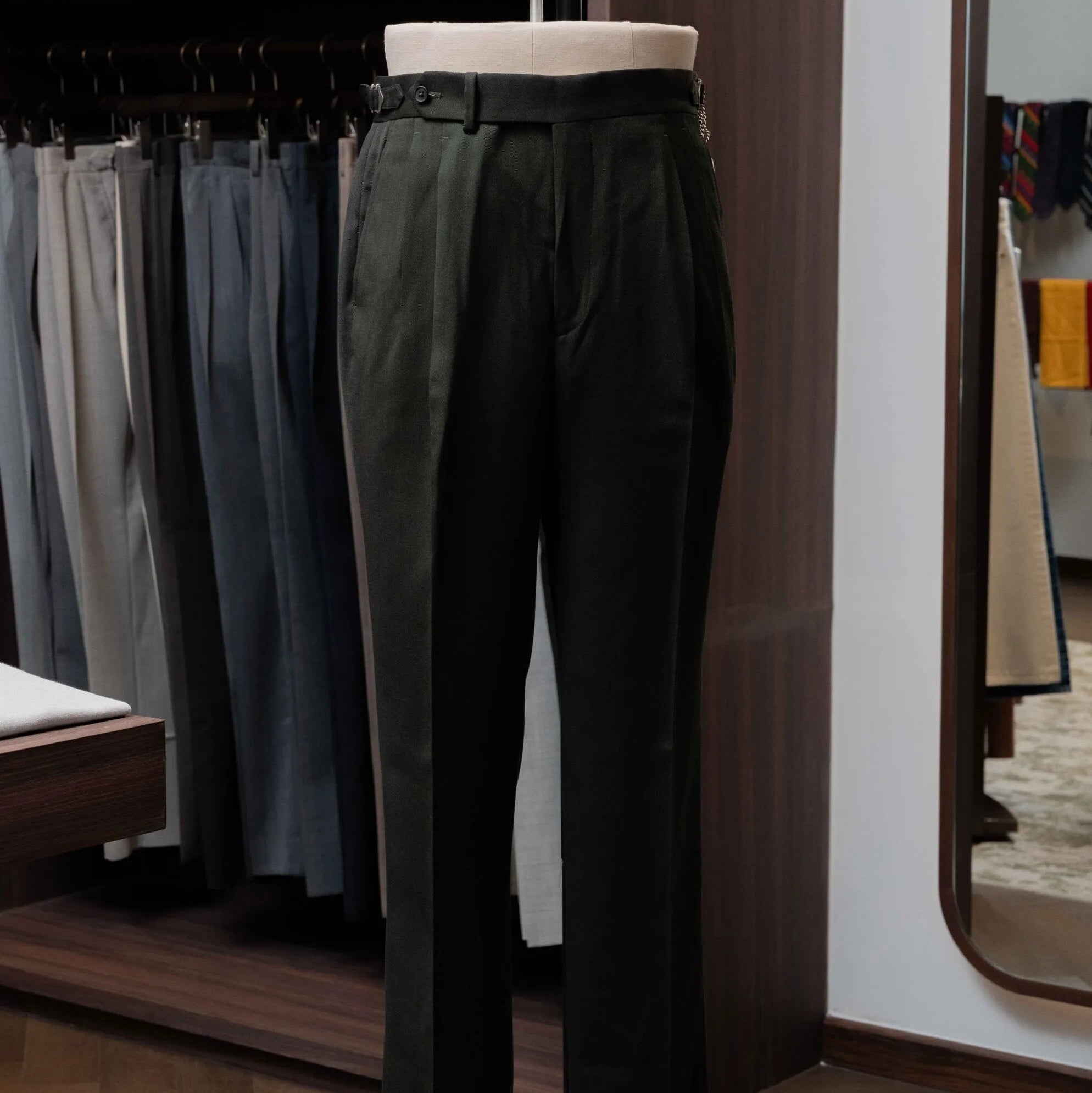 Calsa Nagasaki Trousers Covert Dark Green front view