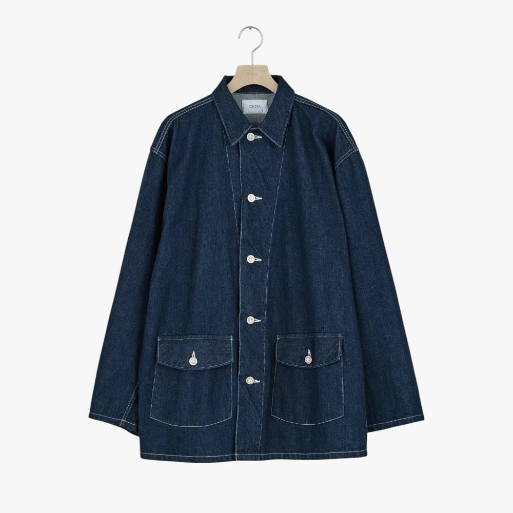Ciota M-41 US ARMY Denim Coverall Jacket Deep Blue Front View