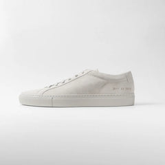 Common Projects Achilles Premium In Suede 2611 Light Gray 0573 Side View