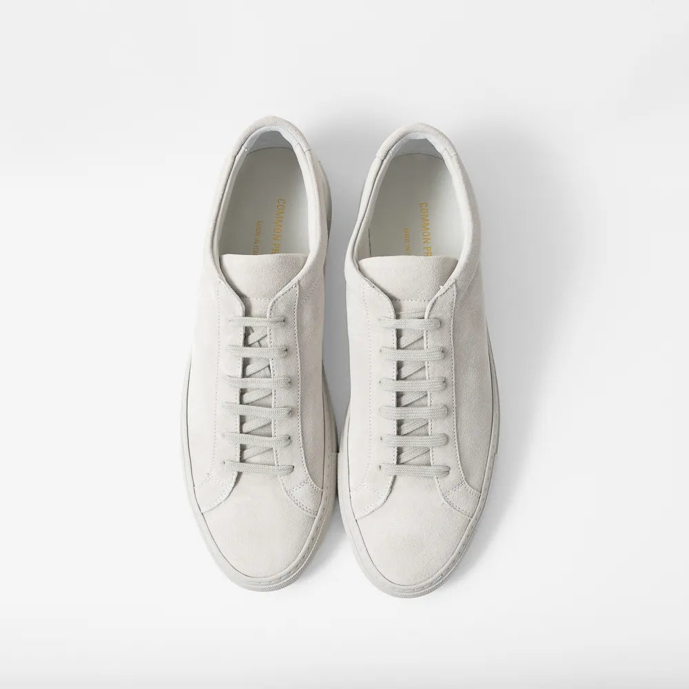 Common Projects Achilles Premium In Suede 2611 Light Gray 0573 Top View