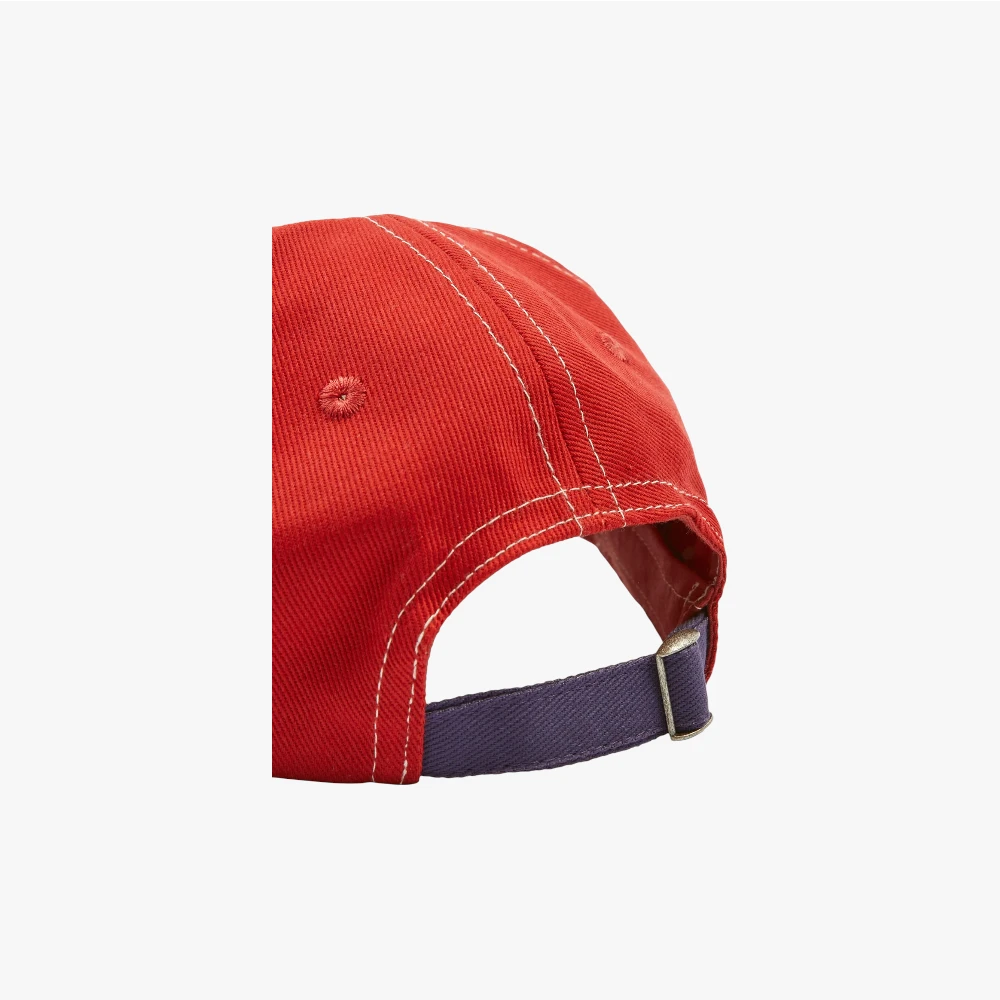 Back view highlighting the adjustable strap, metal hardware, and six-panel construction.