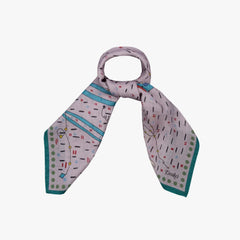 Drake’s Acrobat Print Wool-Silk Bandana Lilac Print Detail