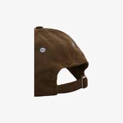 Back view highlighting the adjustable strap, metal hardware, and six-panel construction.