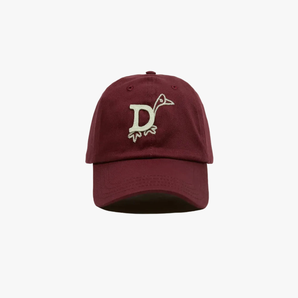 Drake’s ‘D Duck’ Cotton Twill Baseball Cap Burgundy Front View