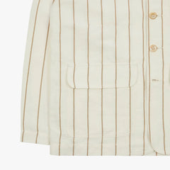 Drake’s Ecru Stripe Canapa Forestière Jacket Patch Pocket Detail1
