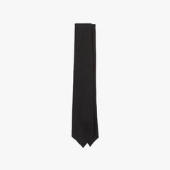 Drake’s Hand Rolled Large Knot Grenadine Tie Black Full View