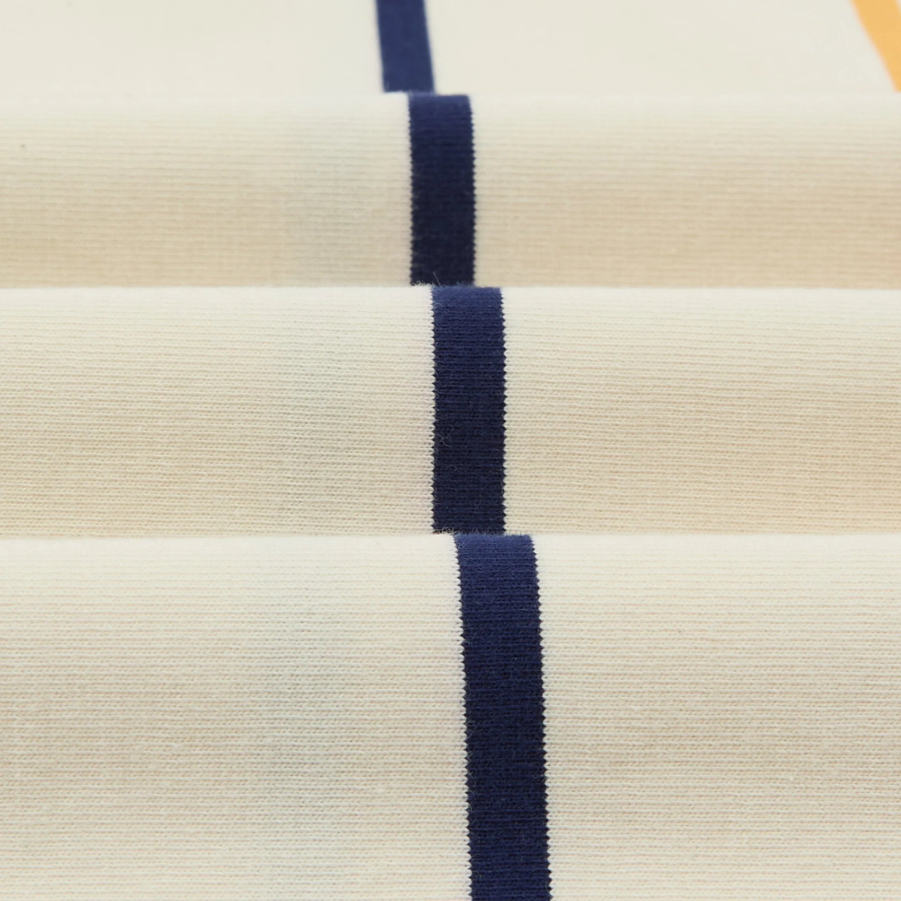 Drake’s Primary Vertical Stripe Cotton Rugby Shirt White Multi Fabric Texture Detail