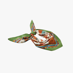 Drake’s Snakes and Ladders Print Silk Bandana Green Fabric Texture Detail