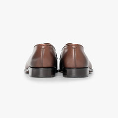 Rear view of the Edward Green Harrow 110 showing the heel and antique calf finish.