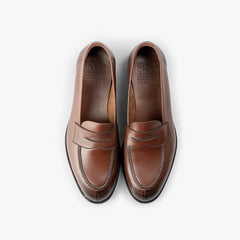 Top-down view of the Edward Green Harrow 110 emphasizing the clean apron and elegant loafer design.