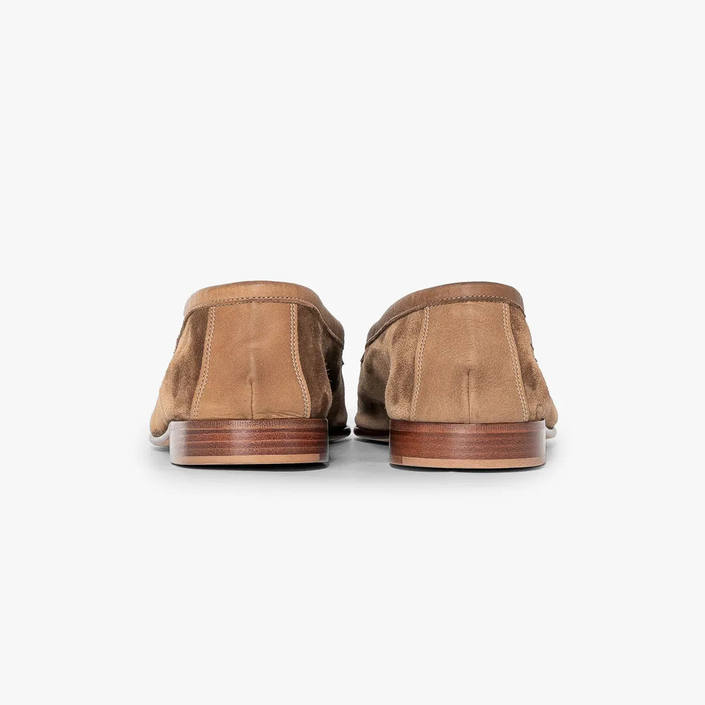 Rear view of the Edward Green Polperro 389 showcasing the heel and suede texture.