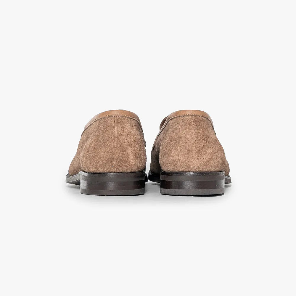 Rear view of the Edward Green Ventnor 184 showing the heel and soft suede texture.