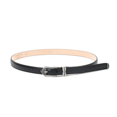 Front view of the Fattoria Del Cuoio Shrink Embossed Leather Western Belt Black