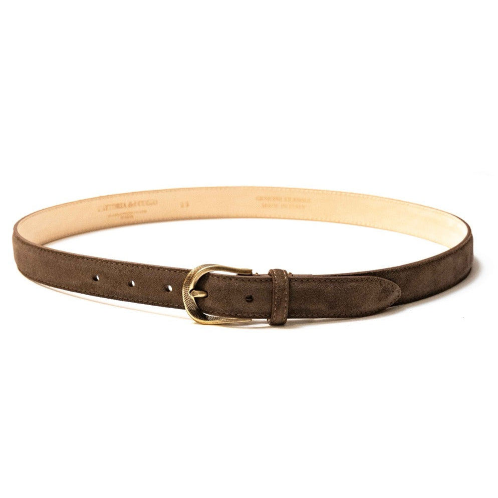 Front view of the Fattoria Del Cuoio Twist Buckle Suede Belt Chaco