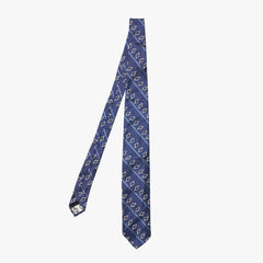 Full view of the F.Marino Diamond Navy 231-227 Silk Tie showing the navy base and small repeating diamond motif.