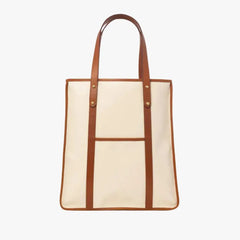 Front view of the Frank Clegg Canvas Market Tote Bag in Natural