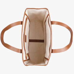 Inner pocket of the Frank Clegg Canvas Market Tote Bag Natural