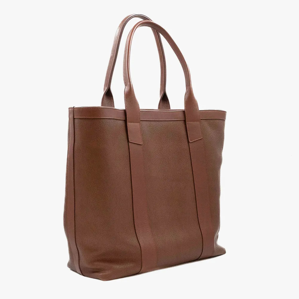 Side angle of the Frank Clegg for Refinement Goat Antique Tote Bag