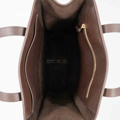 Inner pocket of the Frank Clegg Leather Market Tote Bag Chocolate