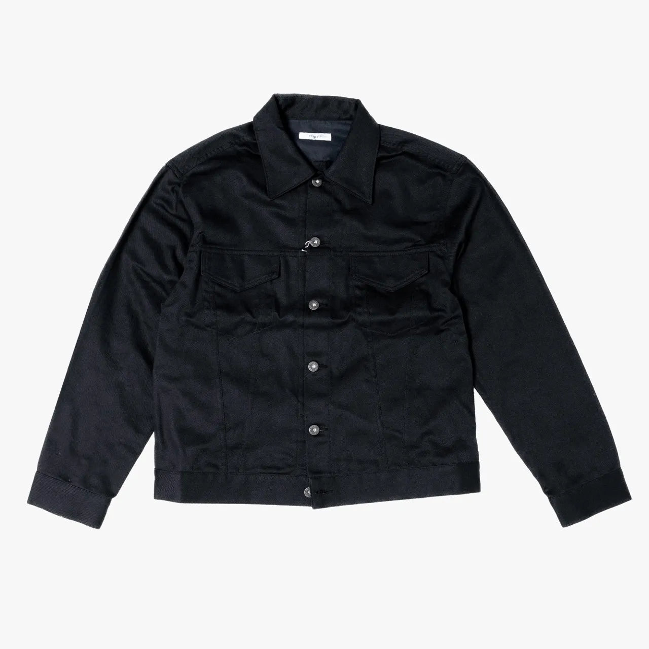 Front view of the Fujito cowboy jacket in light black featuring a clean silhouette and western-inspired design.
