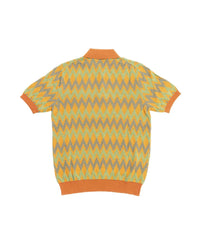 Back view of the Gallia Coleman Polo Jacquard Rust Green featuring the full jacquard texture and smooth layout.