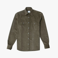 Front view of the Gallia Shirt 0V07X Green showcasing the clean silhouette and button-front construction.