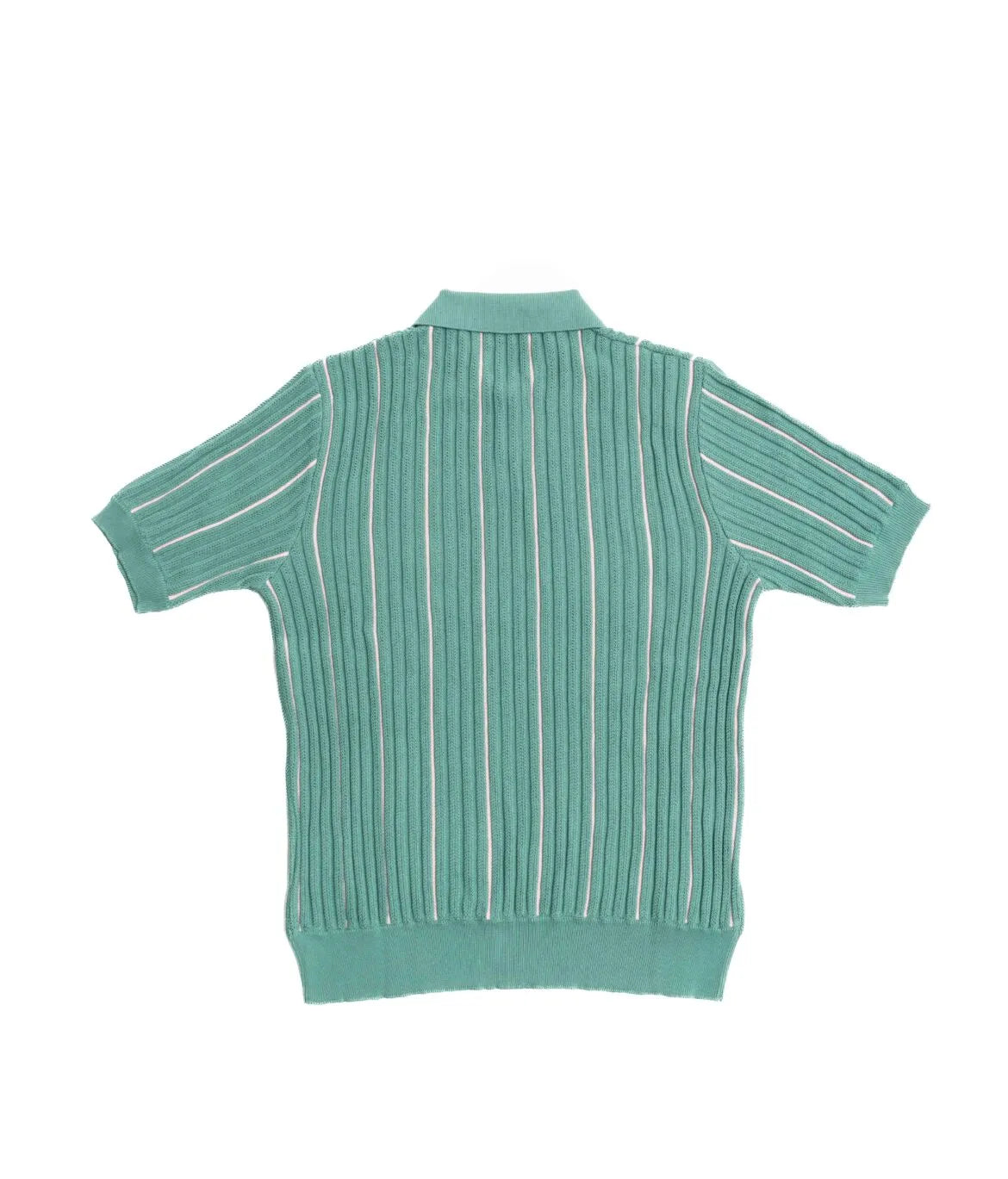 Back view of the Gallia Tucson Polo Jacquard Rust Green featuring the full jacquard texture and smooth layout.