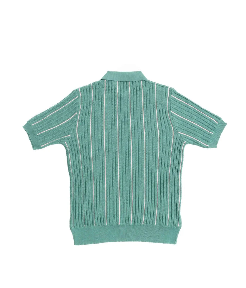 Back view of the Gallia Tucson Polo Jacquard Rust Green featuring the full jacquard texture and smooth layout.