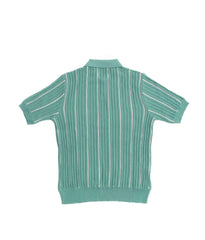 Back view of the Gallia Tucson Polo Jacquard Rust Green featuring the full jacquard texture and smooth layout.