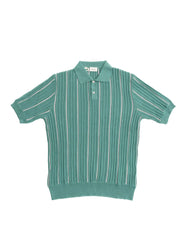 Front view of the Gallia Tucson Polo Jacquard Rust Green highlighting the jacquard pattern and clean silhouette.