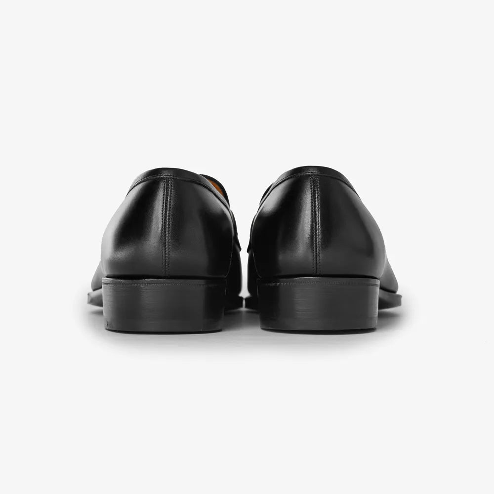 Gaziano & Girling Antibes II KN14 in black calf, back view with heel and welt detail.