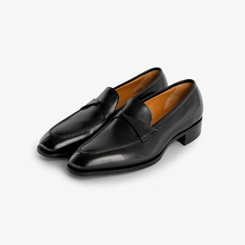 Gaziano & Girling Antibes II KN14 in black calf, angled front view showing sleek oxford shape.
