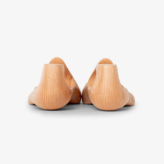 Gaziano & Girling Deco cedar shoe trees, back view with brass hardware visible.