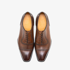 Top view of Gaziano & Girling St James II in Vintage Oak calf, lacing and toe shape visible.