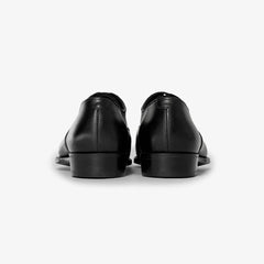 George Cleverley Harry Oxford in black calf leather, back view highlighting heel and welt detail.