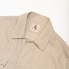 beige guy rover linen blouson shirt jacket italy