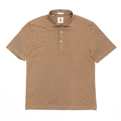 khaki guy rover polo shirt cotton pique cutaway collar