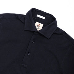 navy guy rover polo shirt pique fabric tailored fit italy
