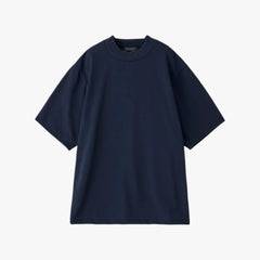 Front view of the Hand Room mock neck T-shirt in light navy featuring a clean silhouette and refined neckline design.