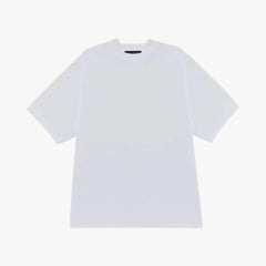 Front view of the Hand Room mock neck T-shirt in white featuring a clean silhouette and refined neckline design.