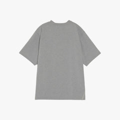 Back view of the Hand Room T-shirt in grey showing the smooth structure and relaxed fit.