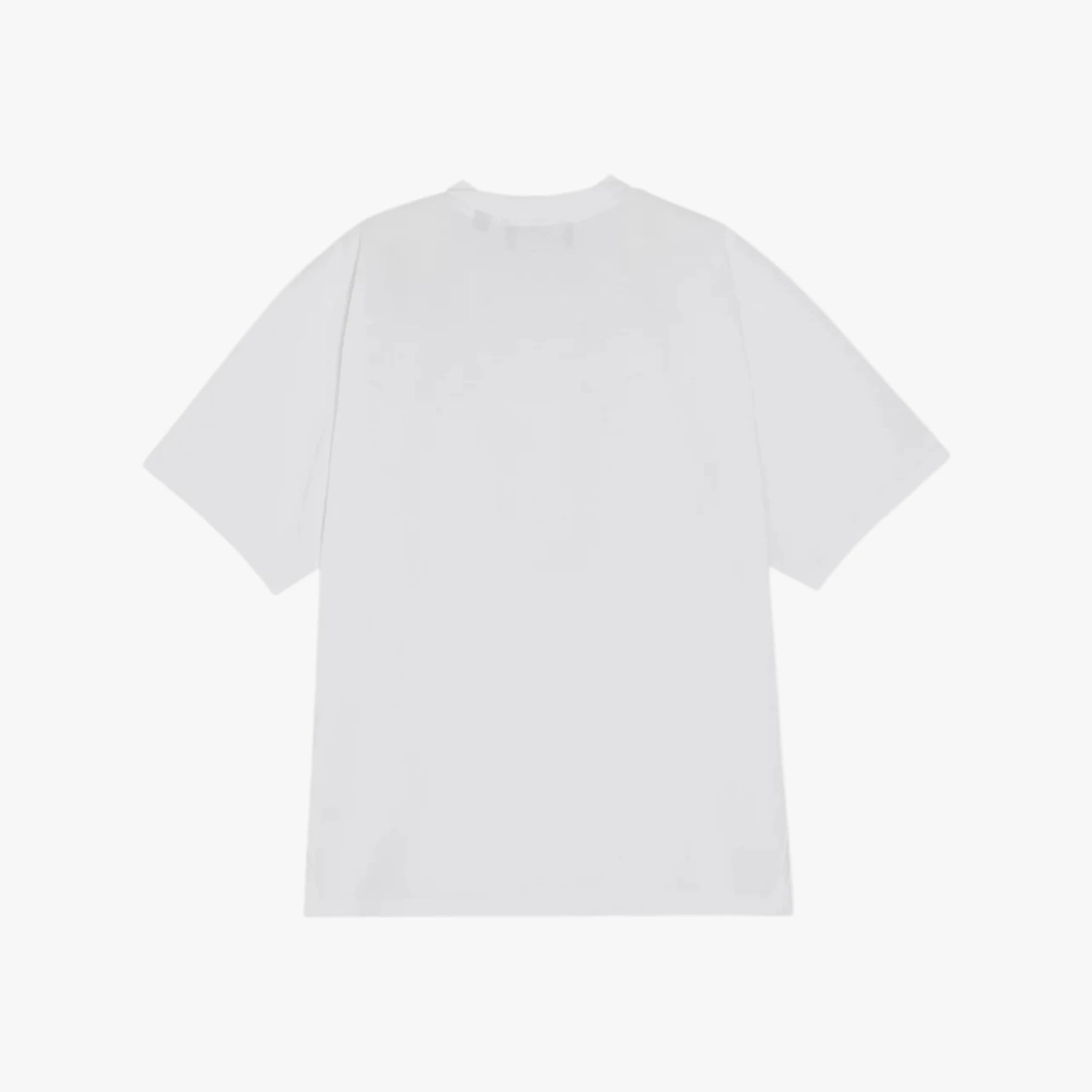 Back view of the Hand Room T-shirt in white showing the smooth structure and relaxed fit.