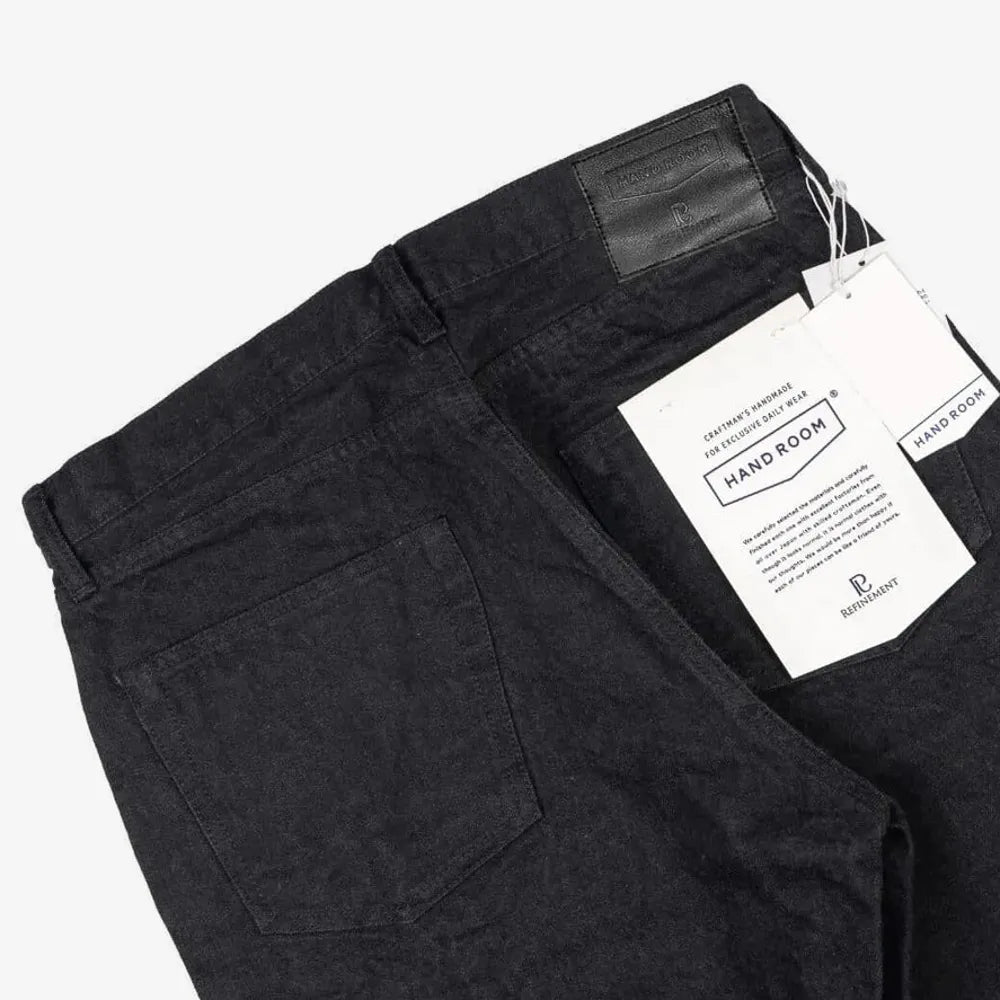 Back pocket detail of the Hand Room Exclusive for Refinement Wide Fit Stonewash Black jeans