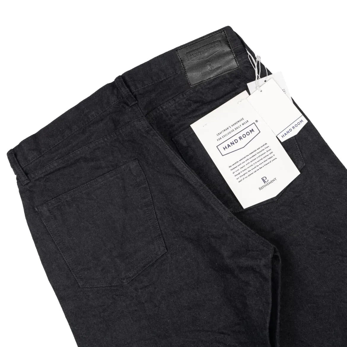 Back pocket detail of the Hand Room Exclusive for Refinement Wide Fit Black pants