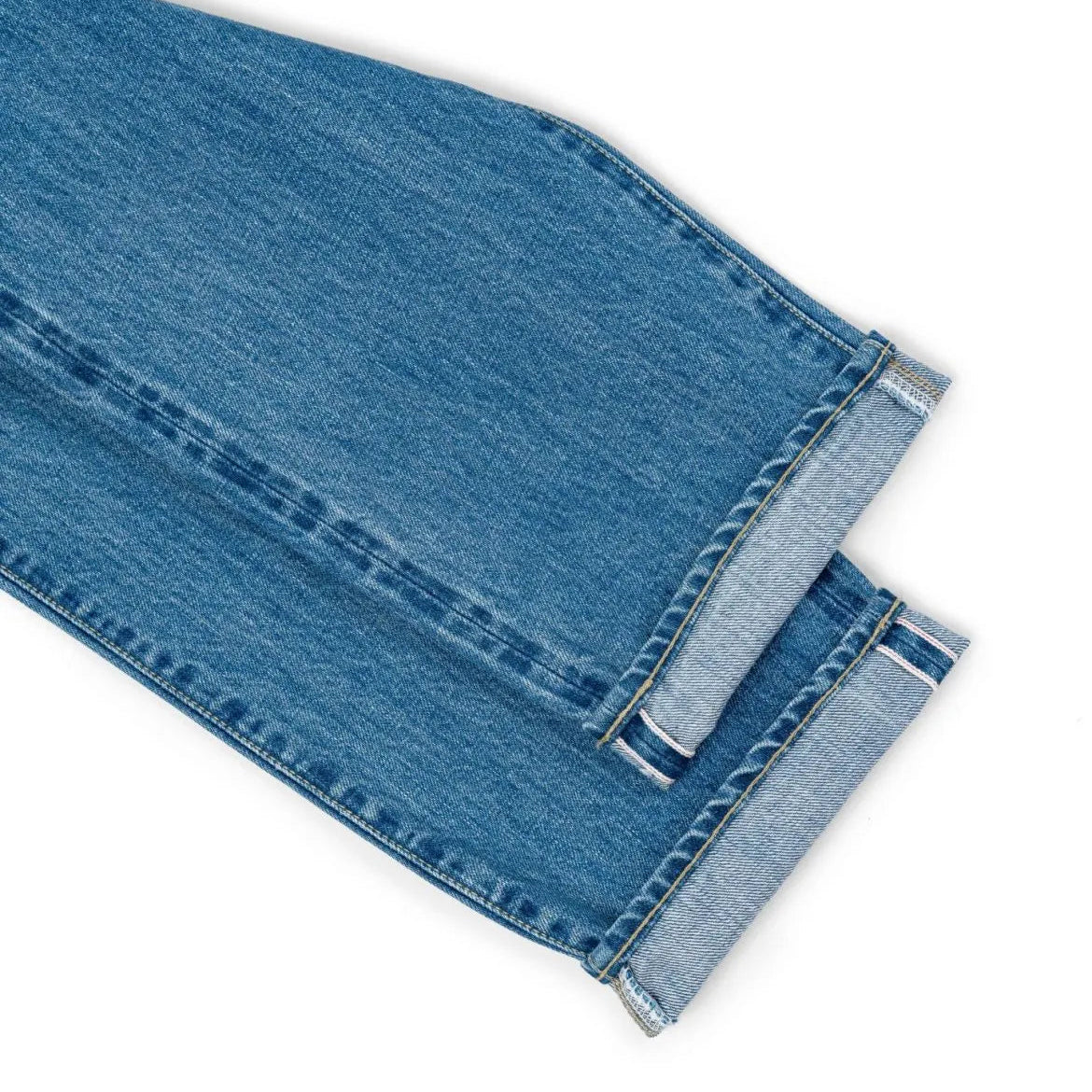 Hem and leg opening detail of the Hand Room Exclusive for Refinement Wide Fit Light Washed jeans