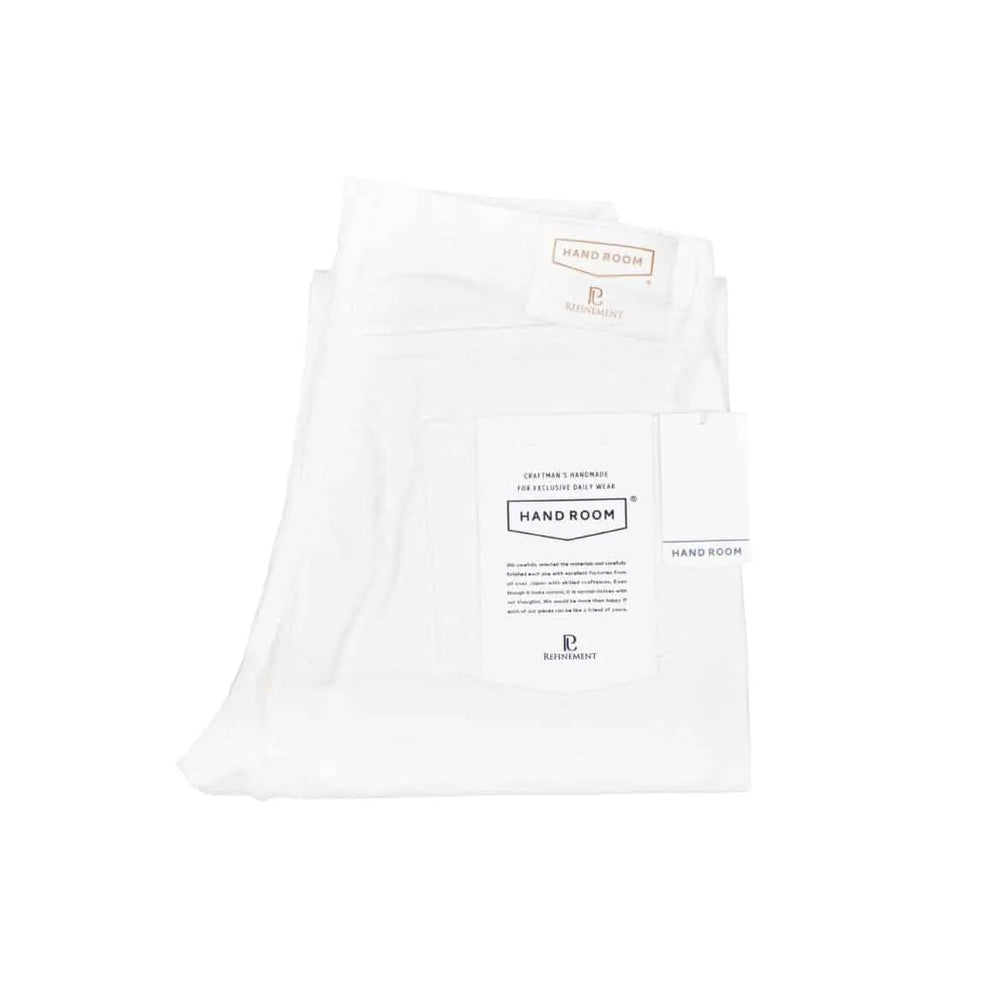 Folded view of the Hand Room Exclusive for Refinement Wide Fit White shirt